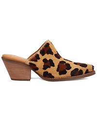 Dingo Women's Calico Leopard Print Hairon Mules - Round Toe