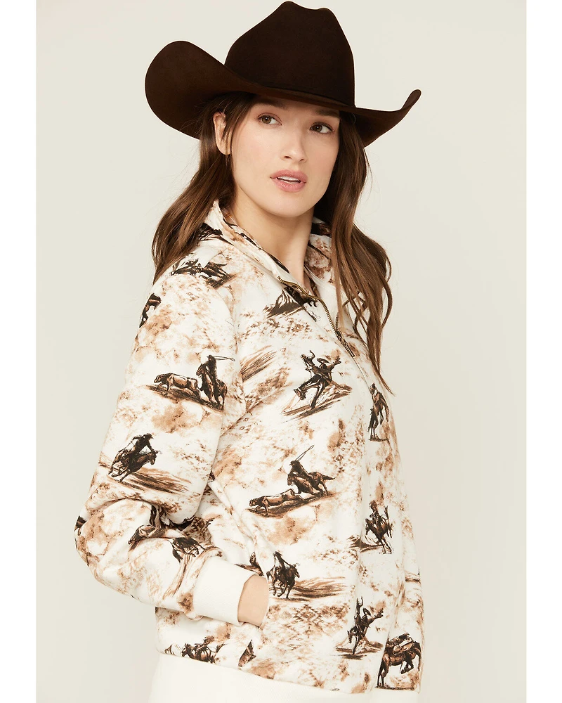 Wrangler Retro Women's Bronco Print 1/2 Zip Pullover