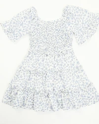 Yura Toddler Girls' Floral Print Puff Sleeve Dress