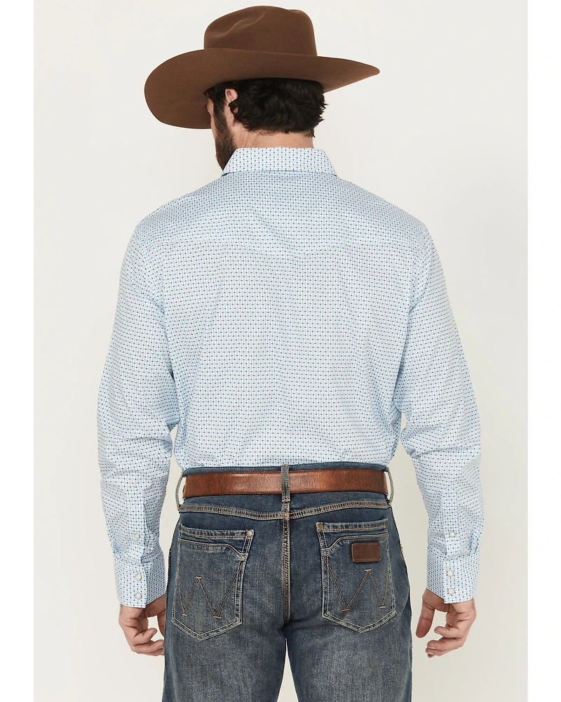 Wrangler Men's 20x Geo Print Long Sleeve Snap Stretch Western Shirt