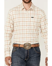 Kimes Ranch Men's Lucas Plaid Print Long Sleeve Button-Down Performance Western Shirt