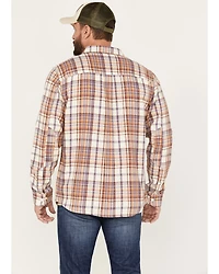 Brothers and Sons Men's Casual Plaid Print Long Sleeve Woven Shirt