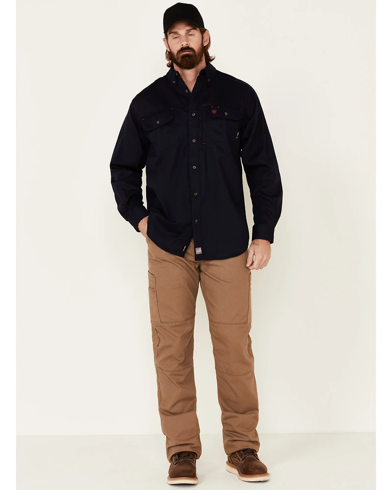 Ariat Men's FR Solid Vent Long Sleeve Button Down Work Shirt