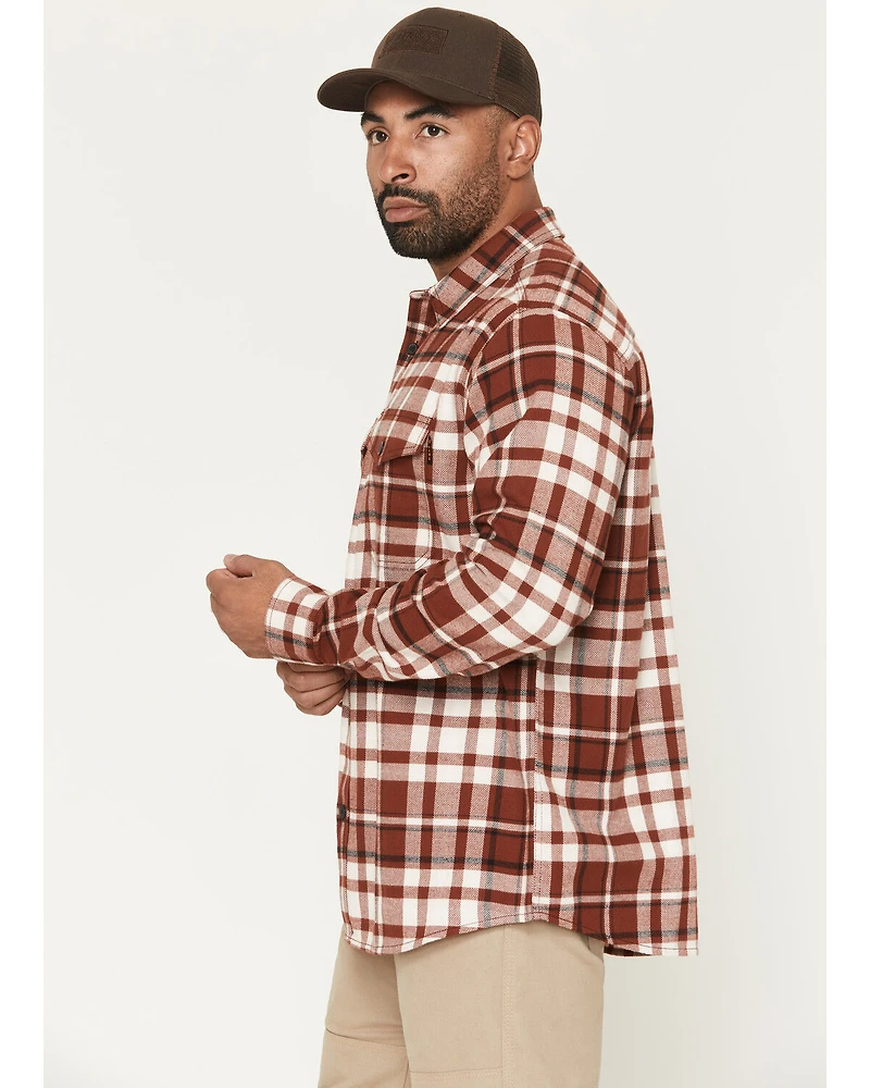 Hawx Men's Mac Plaid Print Long Sleeve Button-Down Flannel Shirt
