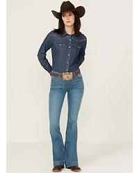 Kimes Ranch Women's Light Wash Mid Rise Lola Soho Fade Trouser