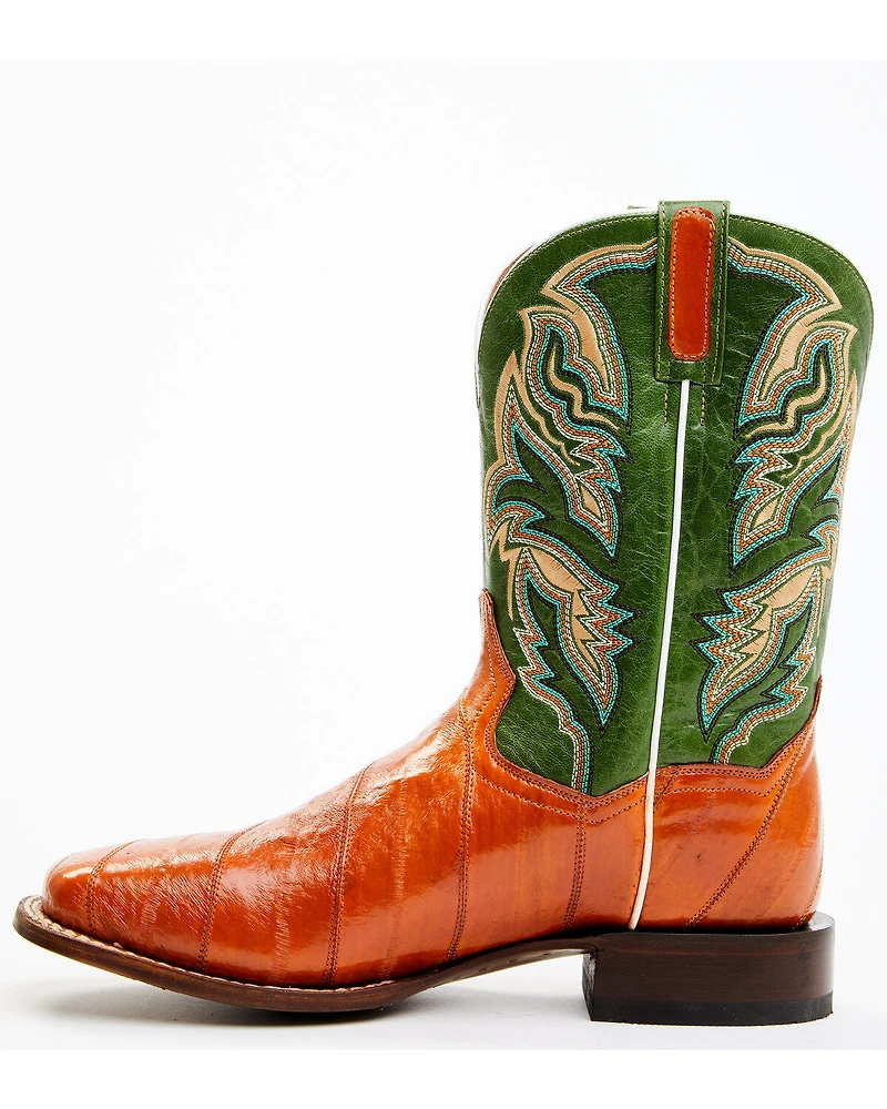 Dan Post Men's Camel Eel Exotic Western Boots - Broad Square Toe
