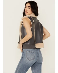 Cleo + Wolf Women's Charles Sherpa Bonded Faux Leather Vest