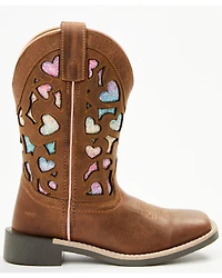 Shyanne Girls' Mi Amor Glitter Inlay Western Boots - Broad Square Toe