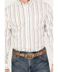 RANK 45® Men's Stormy Southwestern Striped Print Long Sleeve Button-Down Stretch Western Shirt