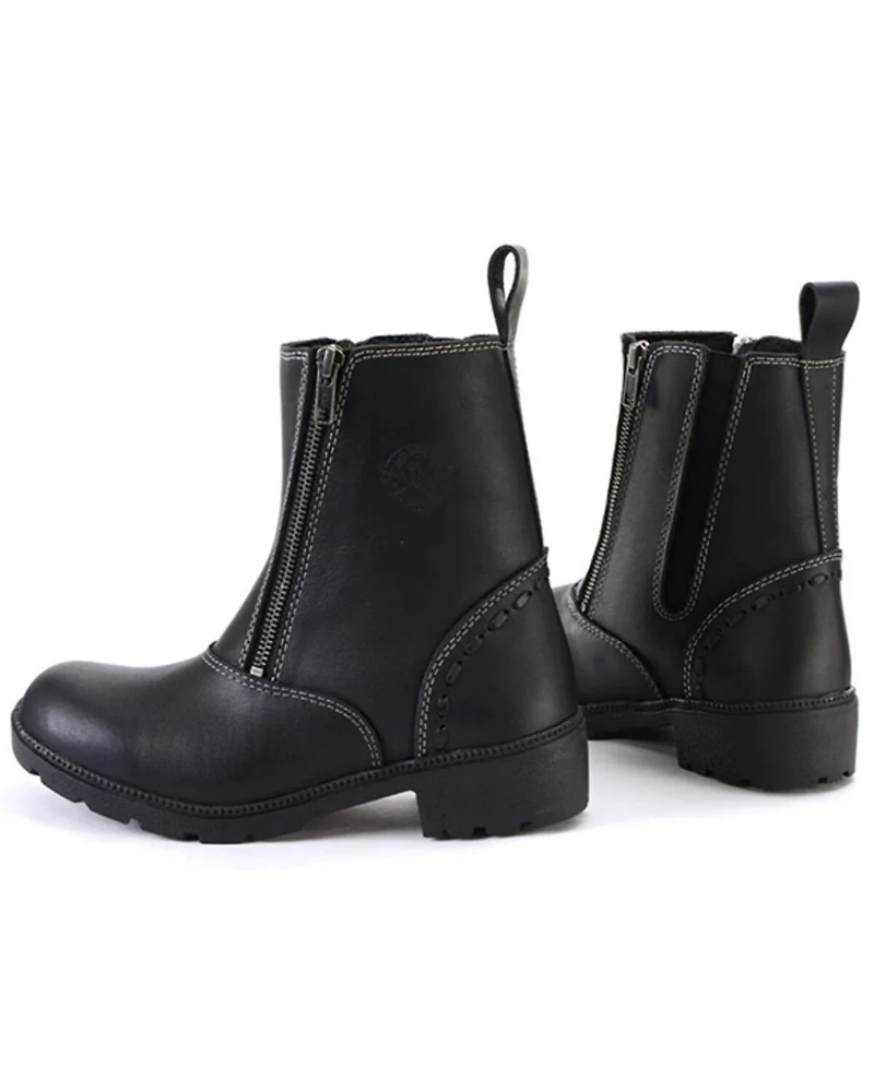 Milwaukee Leather Women's Dual Zipper Motorcycle Boots - Round Toe