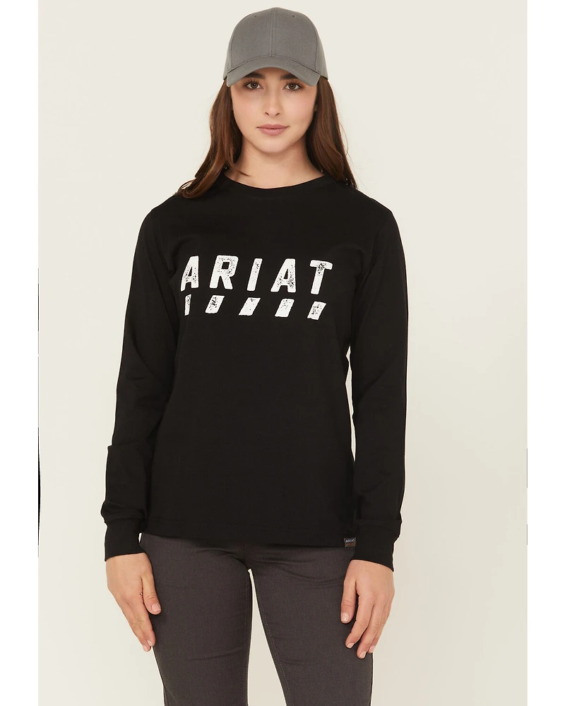 Ariat Women's Rebar Cotton Strong Logo Long Sleeve Work Tee