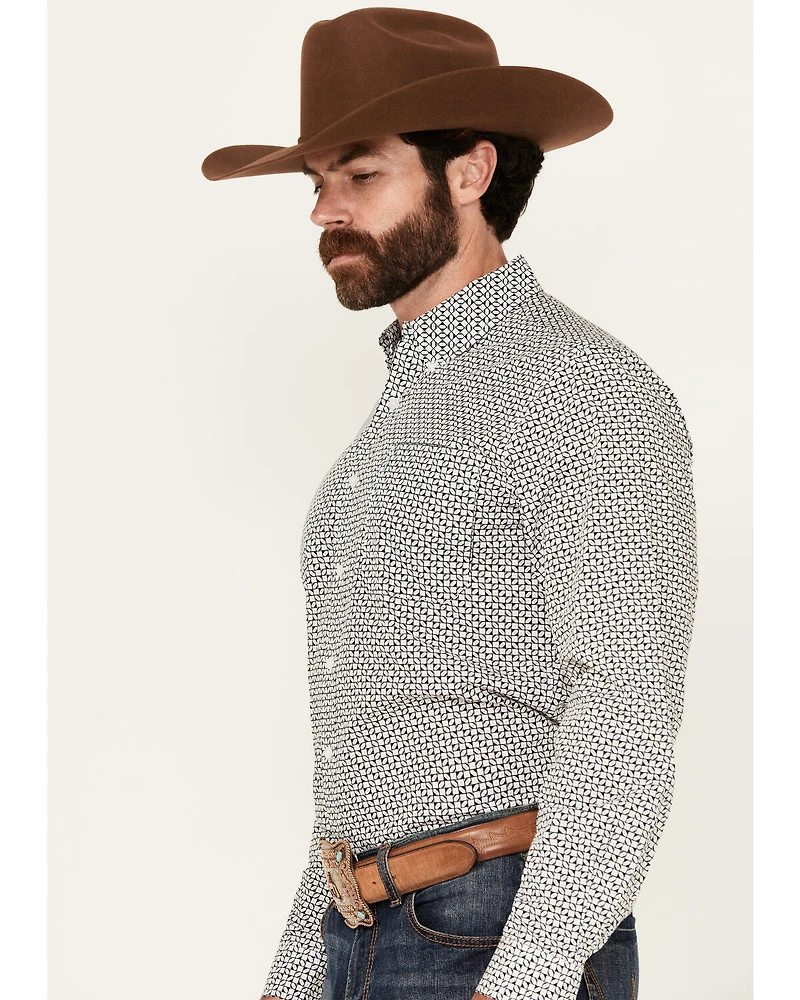 Cinch Men's Geo Print Long Sleeve Button-Down Western Shirt