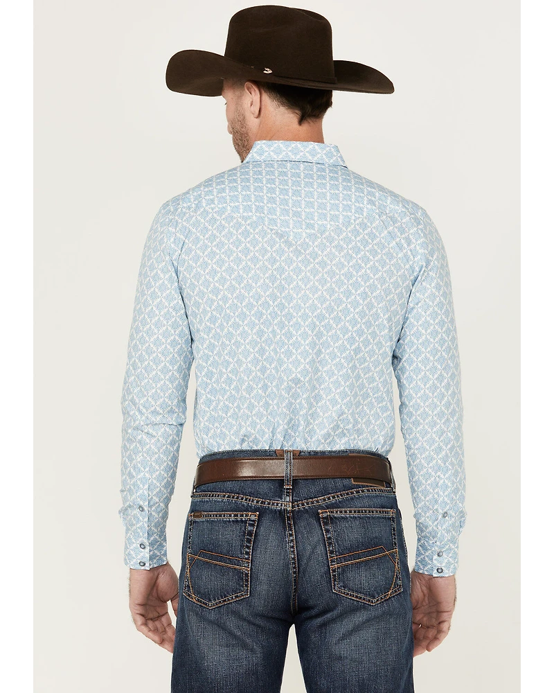 Gibson Men's Gma's Couch Mosaic Medallion Print Long Sleeve Snap Western Shirt