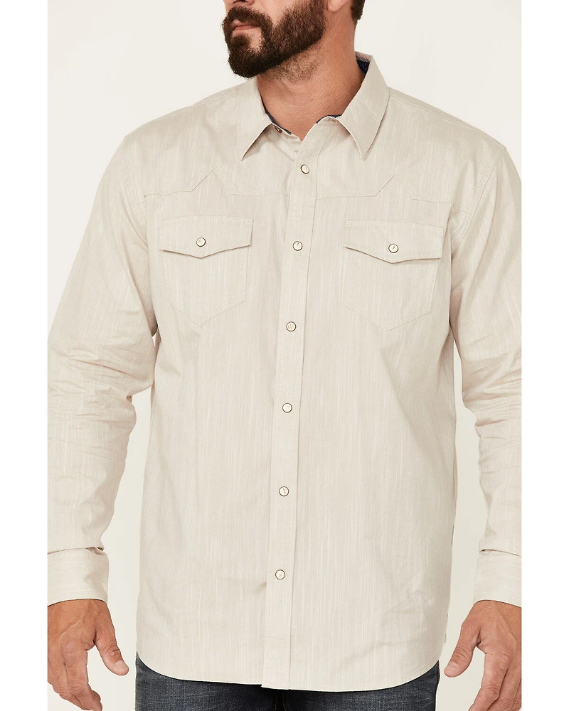 Moonshine Spirit Men's Solid Tan Ironwood Long Sleeve Snap Western Shirt
