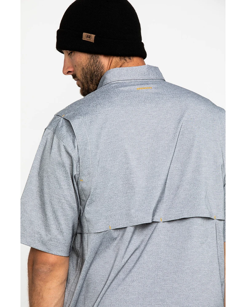 Ariat Men's Grey Rebar Made Tough Durastretch Vent Short Sleeve Work Shirt - Tall