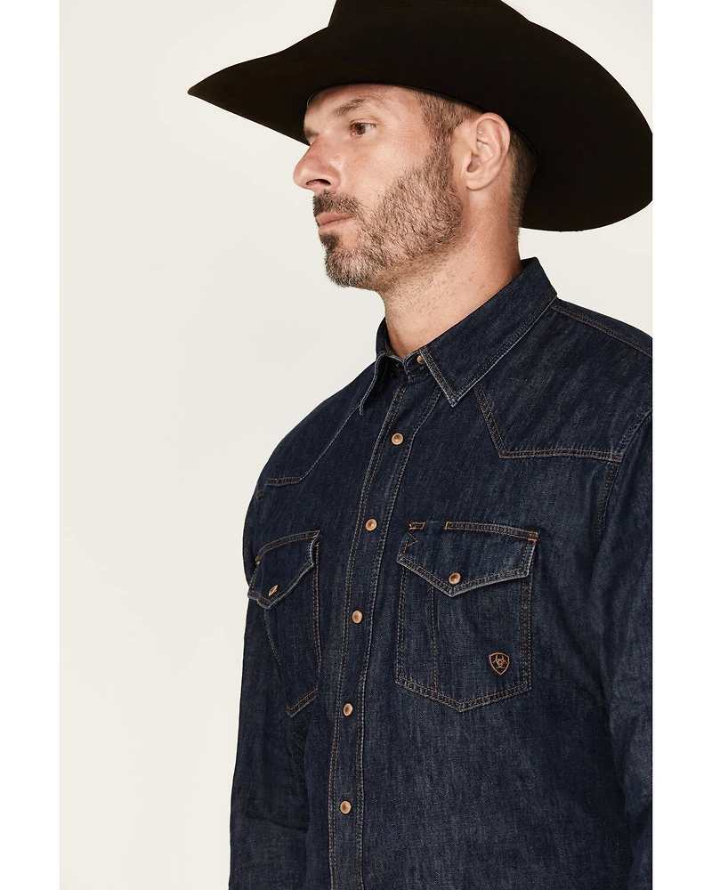 Ariat Men's Classic Denim Long Sleeve Snap Western Shirt - Tall