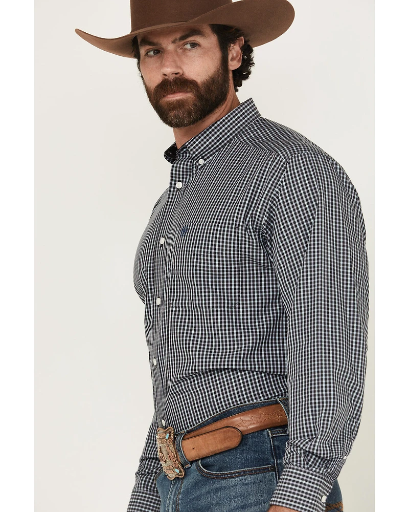 Ariat Men's Wrinkle Free Luther Checkered Print Long Sleeve Button-Down Western Shirt