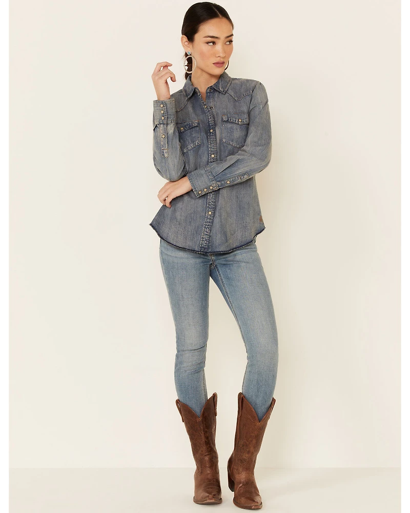 STS Ranchwear Women's Claira Denim Long Sleeve Pearl Snap Western Shirt