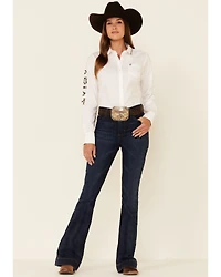 Ariat Women's Team Kirby Leopard Logo Long Sleeve Button Down Stretch Shirt