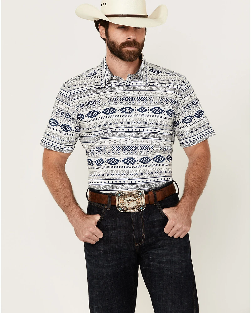 Cody James Men's Apache Trail Southwestern Striped Short Sleeve Button-Down Stretch Western Shirt