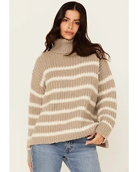 Sadie & Sage Women's Striped Turtleneck Sweater