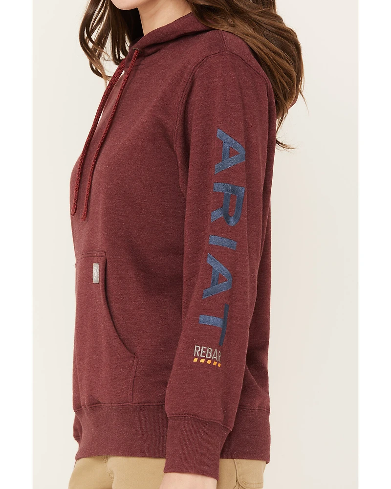 Ariat Women's Rebar Logo Sleeve Graphic Work Hooded Sweatshirt
