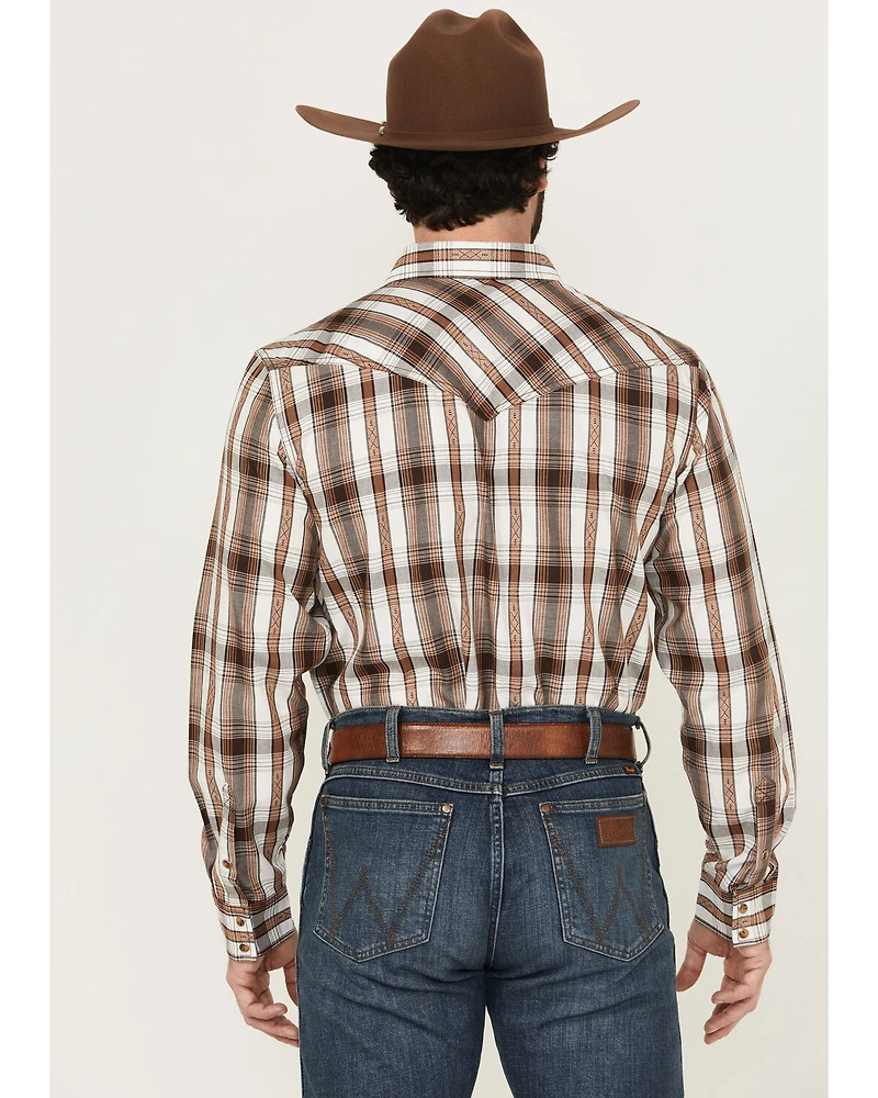 Cody James Men' Rodeo Plaid Print Long Sleeve Snap Western Shirt