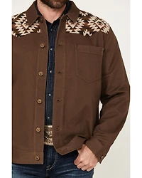 Cody James Men's Goldmine Southwestern Print Yoke Canvas Trucker Jacket