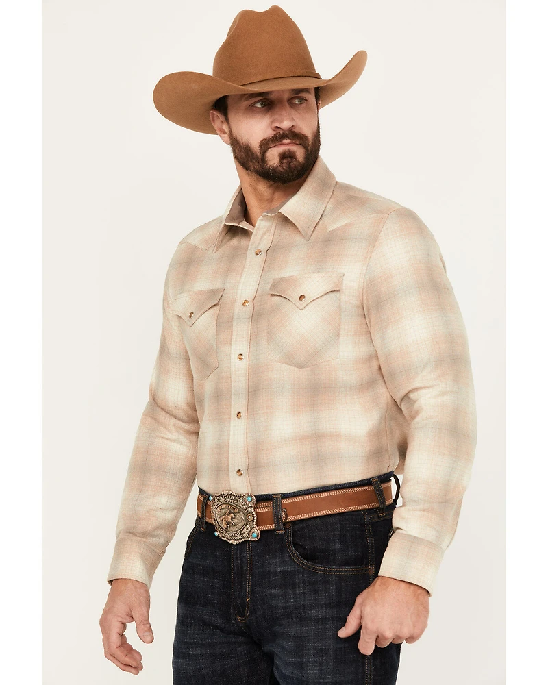 Pendleton Men's Canyon Plaid Print Long Sleeve Western Flannel Snap Shirt