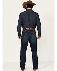 Wrangler Retro Men's Darren Dark Wash Relaxed Bootcut Stretch Denim Jeans - Long