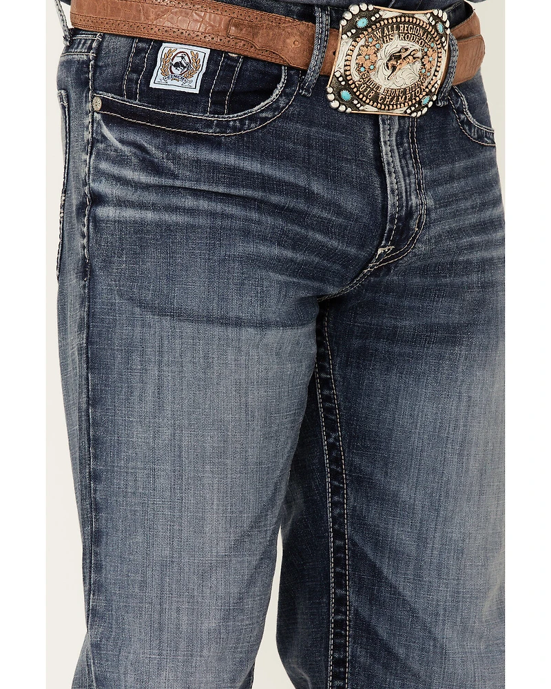 Cinch Men's White Label Medium Stonewash Performance Stretch Relaxed Straight Jeans