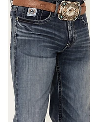 Cinch Men's White Label Medium Stonewash Performance Stretch Relaxed Straight Jeans