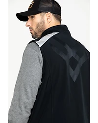 Hawx Men's Black Reflective Softshell Moto Work Vest - Tall