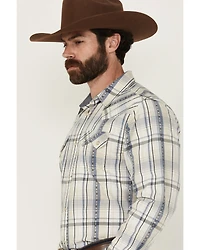 Cody James Men's Western Wind Plaid Print Long Sleeve Snap Shirt