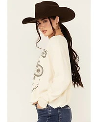 Cleo + Wolf Women's Caden Long Sleeve Waffle Knit Graphic Shirt