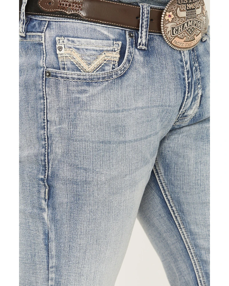 Rock & Roll Denim Men's Boot Barn Exclusive Light Wash Pistol Bootcut Stretch Jeans
