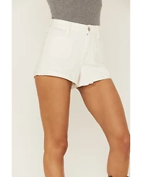 Shyanne Women's High Rise White Rolled Cuff Shorts