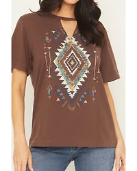 Shyanne Women's Studded Southwestern Print Short Sleeve Graphic Tee