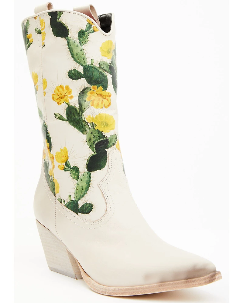 Golo Shoes Women's Cactus Graphic Western Boot - Round Toe