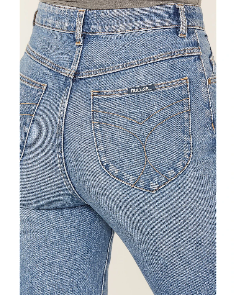 Rolla's Women's Medium Wash High Rise Cyprus Dusters Straight Jeans