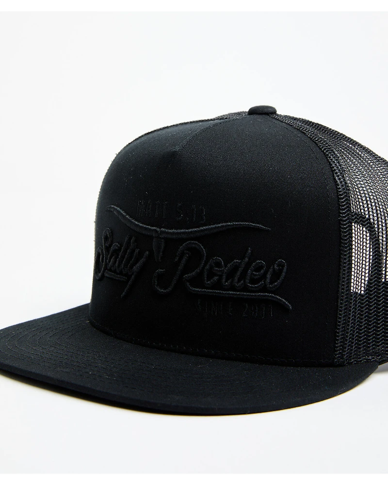 Salty Rodeo Men's Blackout Logo Trucker Cap