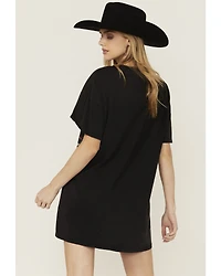 Rock & Roll Denim Women's Bull Short Sleeve Graphic T-Shirt Mini Dress