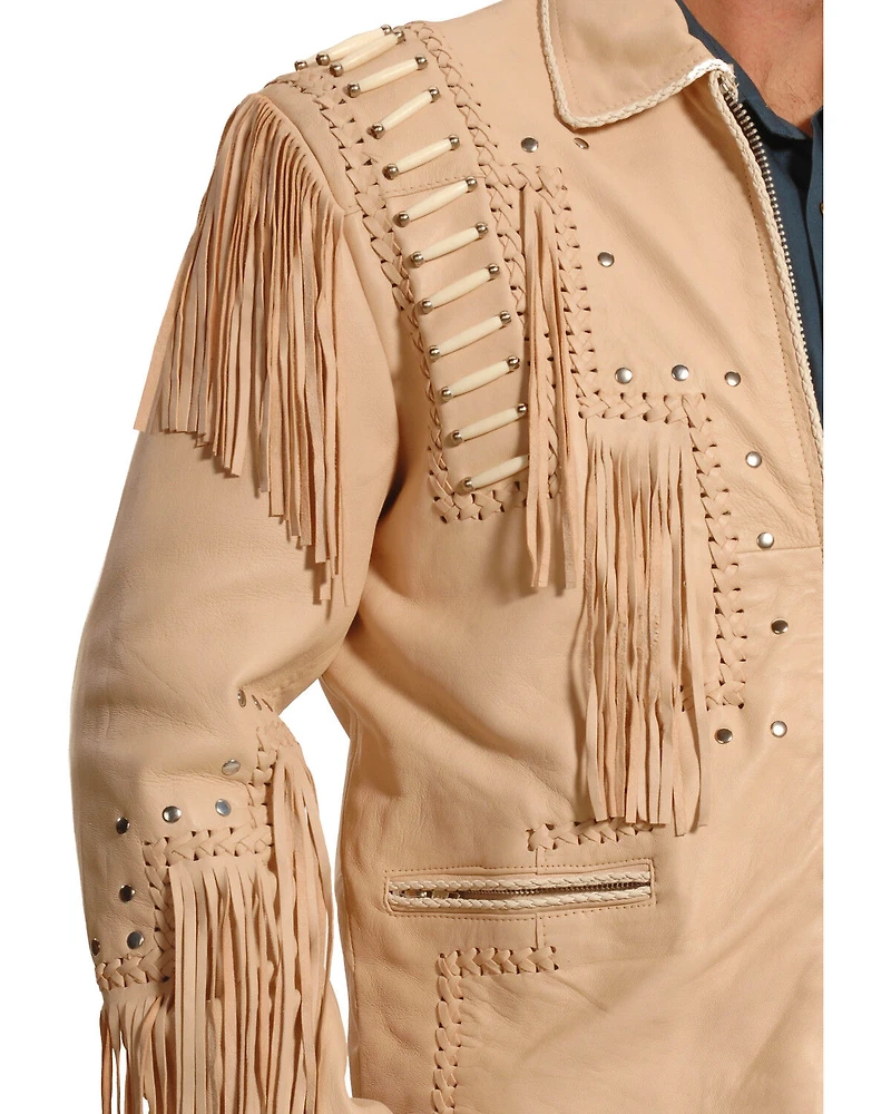 Liberty Wear Men's Fringed Leather Jacket - Big