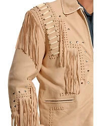 Liberty Wear Men's Fringed Leather Jacket - Big
