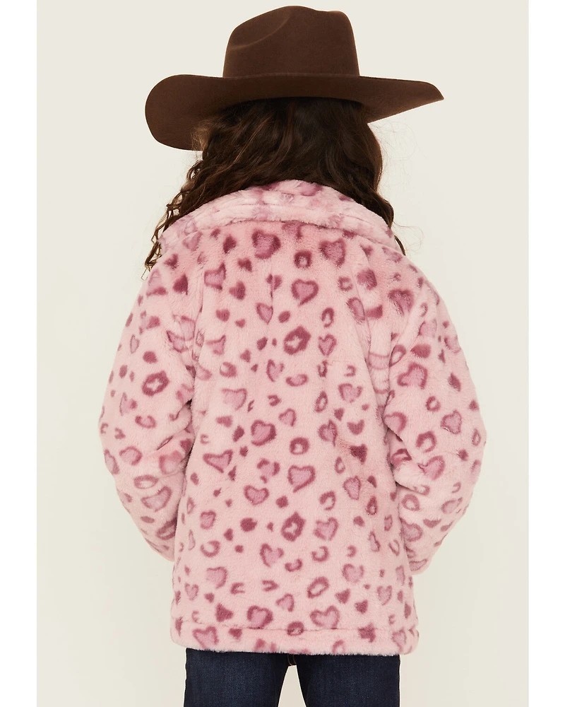 Urban Republic Little Girls' Jaguar Print Faux Fur Jacket