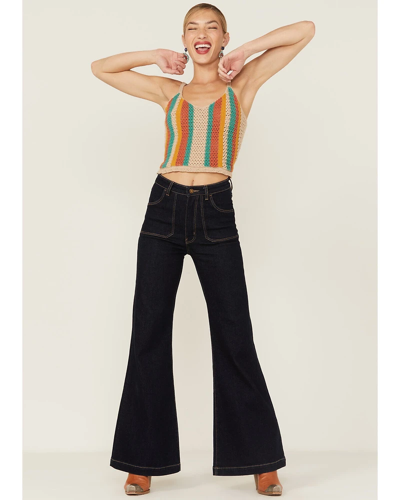 Lush Women's Multicolored Knit Stripe Sweater Tank
