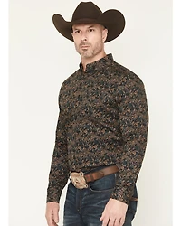 Cody James Men's Cumberland Paisley Print Long Sleeve Button-Down Stretch Western Shirt
