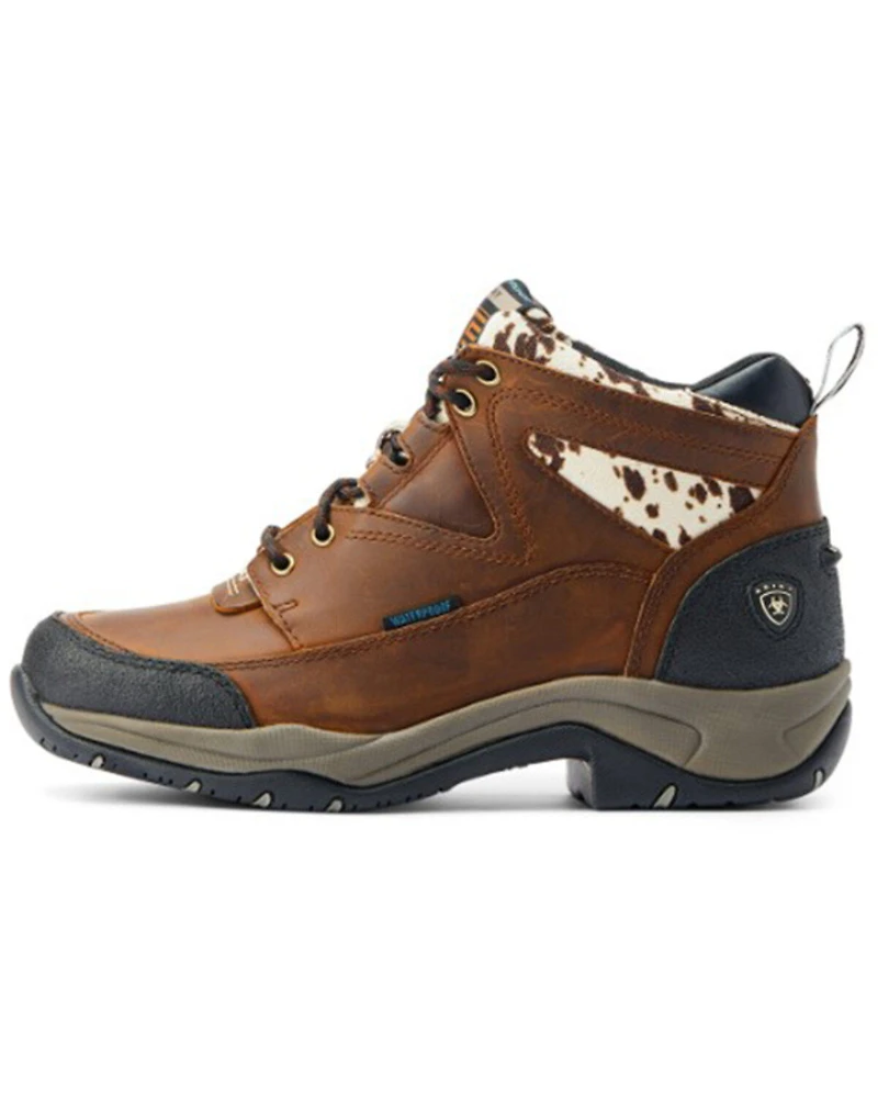 Ariat Women's Cow Print Terrain Waterproof Boots - Soft Toe