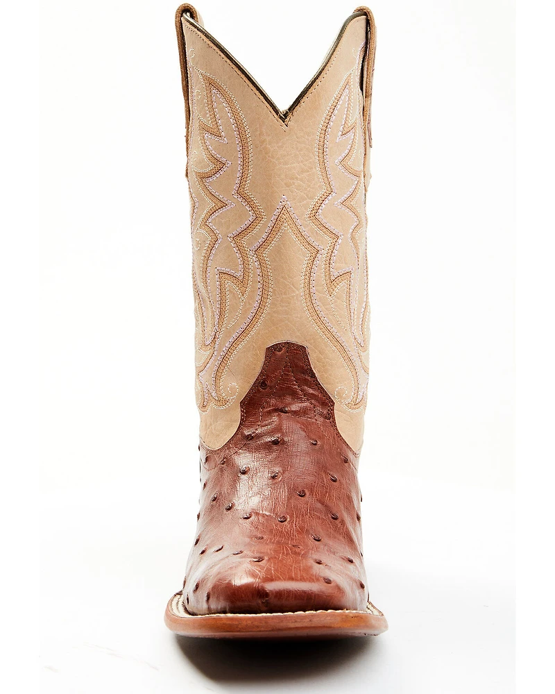 Shyanne Women's Olivia Exotic Ostrich Quill Western Boots - Broad Square Toe