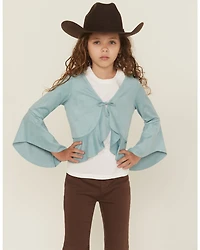 Shyanne Girls' Wrap Bolero Faux Suede Tie-Front Top